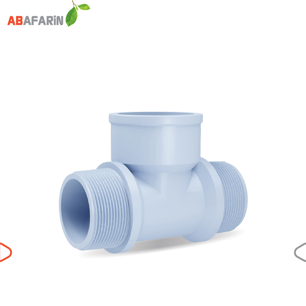 سه راه دو سر نر با ناف ماده پلیمری