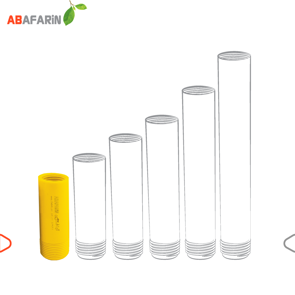 UPVC polymer risers size "1 male rib to" 3/4 female